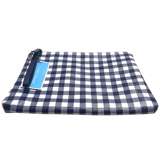 Draper James Blue Checkered Gingham Wristlet Pouch Wallet Bag - NWT Southern - Picture 3 of 15